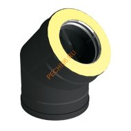 Отвод ВУЛКАН VBR 45° D120/220 мм, нерж 0.5, черный