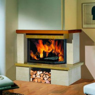 Дровяной камин EdilKamin NIZZA corner с топкой TEKNO 2N SX