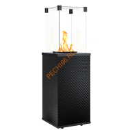 Камин уличный газовый Kratki PATIO/M/G31/37MBAR/CZ/P, черное стекло, тиснение