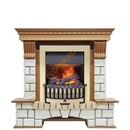 Электрокамин Dimplex Pierre Luxe с очагом Danville Brass FB2 дуб/ белый