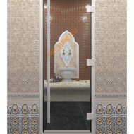 Дверь стеклянная DoorWood Хамам «Престиж» прозрачная, 1900х700 мм