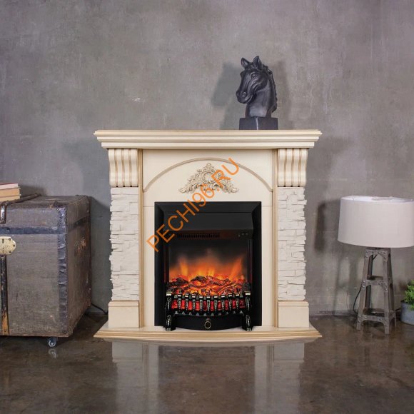Электрокамин RealFlame Athena WT с очагом Fobos Lux BL