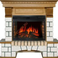 Электрокамин Royal Flame Pierre Luxe дуб/белый с очагом Dioramic 25 LED FX