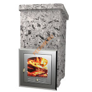 Печь банная Сударушка Семейная РК сталь серпентинит Премиум без фасок