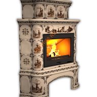 Печь-камин КимрПечь Прованс угловой двухъярусный Голландия с дровником