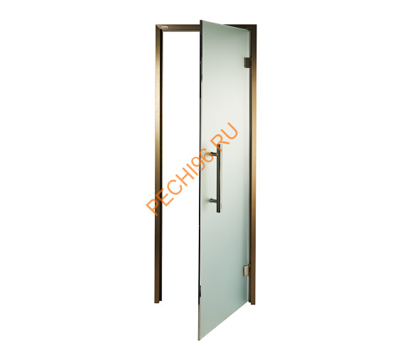 Дверь стеклянная Grandis GS 8х19-М-S-BR коробка алюминий Brasch, ручка Абаш