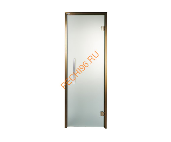 Дверь стеклянная Grandis GS 8х19-М-S-BR коробка алюминий Brasch, ручка Абаш