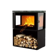 Печь-камин АСТОВ КУБ 3С 800 Талькомагнезит на дровнике