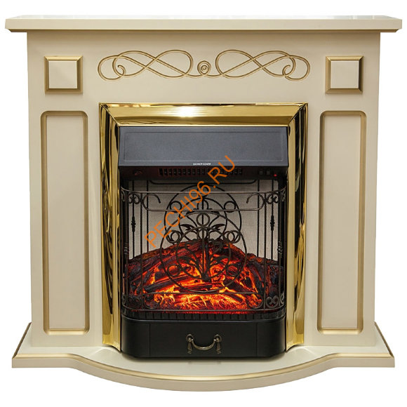 Электрокамин InterFlame Аспен патина бежевый с очагом Majestic GLS