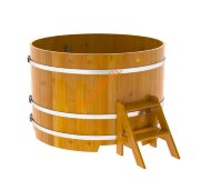 Купель для бани BentWood круглая из лиственницы Рустик, D1,5 м