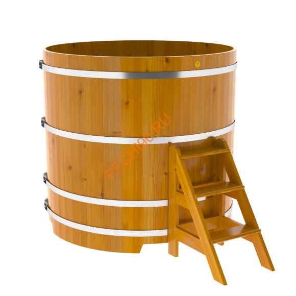 Купель для бани BentWood круглая из лиственницы Рустик, D1,5 м