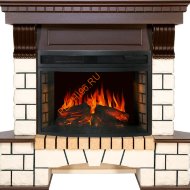 Электрокамин Royal Flame Pierre Luxe темный дуб/белый с очагом Dioramic 25 LED FX