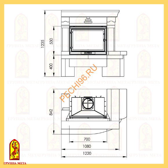 Облицовка для камина Мета Аллегро 700 Правая Облицовка для камина Мета Аллегро 700 Правая