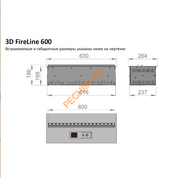 Паровой электрический очаг Schones Feuer 3D FireLine 600 Паровой электрический очаг Schones Feuer 3D FireLine 600