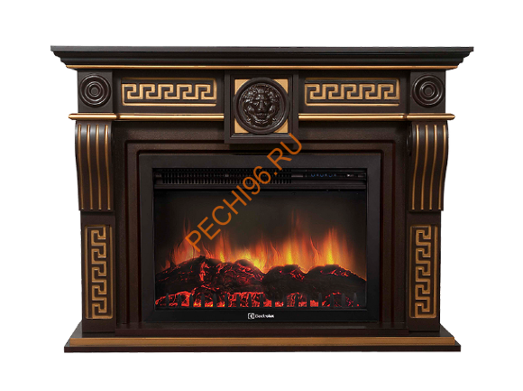 Электрокамин Electrolux Sphere Plus EFP/P-3320RLS с порталом Firelight Vittoriano 30, темный дуб с патиной