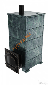 Печь банная Сибирь-премиум 25 (545х545), ТК 400 мм, ЗК, в облицовке Русский пар змеевик