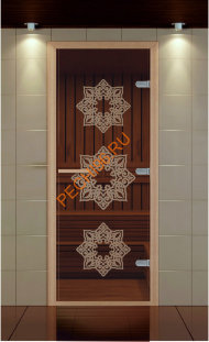 Дверь стеклянная ALDO NEW «Жасмин» коробка бук с порогом