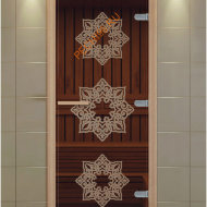 Дверь стеклянная ALDO NEW «Жасмин» коробка бук с порогом