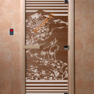 Дверь стеклянная DoorWood «Япония бронза», 1900х600 мм