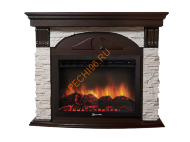 Электрокамин Electrolux Sphere Plus EFP/P-2720RLS с порталом Firelight Torre 25S, камень белый, темный дуб