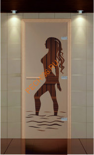 Дверь стеклянная ALDO NEW «Наоми» коробка бук без порога