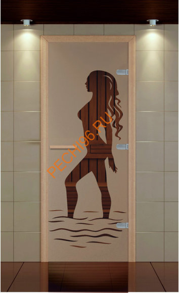 Дверь стеклянная ALDO NEW «Наоми» коробка бук без порога