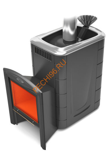 Печь для бани ТМФ Гейзер Супер Inox Витра ЗК антрацит