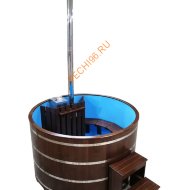 Уличная купель Фурако ExpertSaun с внутренней печью, вставкой и колеровкой, круглая из кедра, h 1200мм