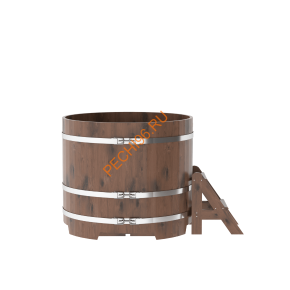 Купель для бани BentWood круглая из мореного дуба Рустик, D 1,17м